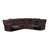 Baxton Studio Sabella Chocolate Brown Upholstered 7-Piece Reclining Sectional Sofa 163-9488